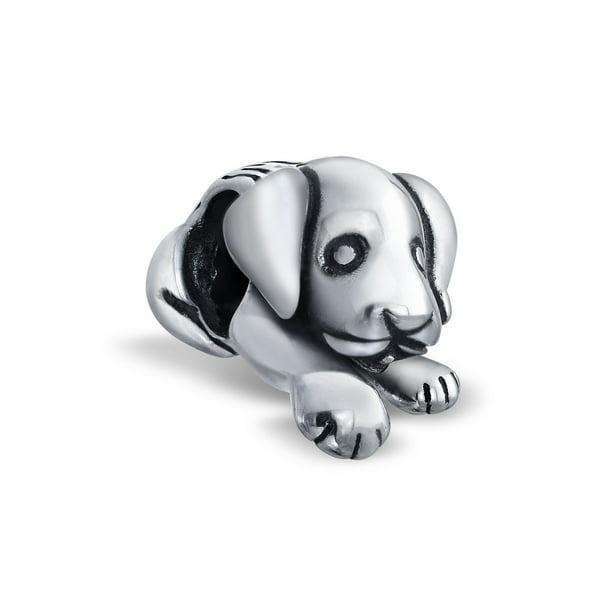 Pet Heart Best Friend Dog Paw Print Dangle Bead fits European Charm Bracelet 